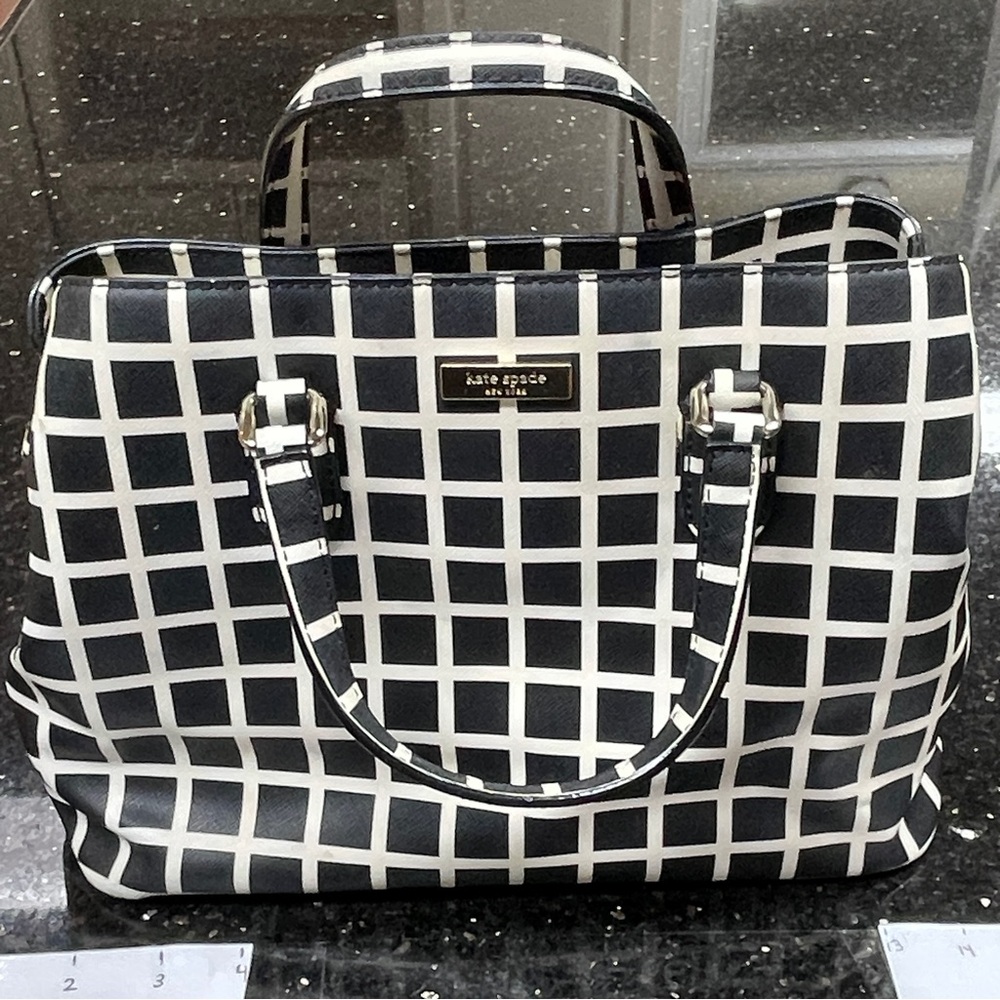 Kate Spade Black and White Grid Satchel